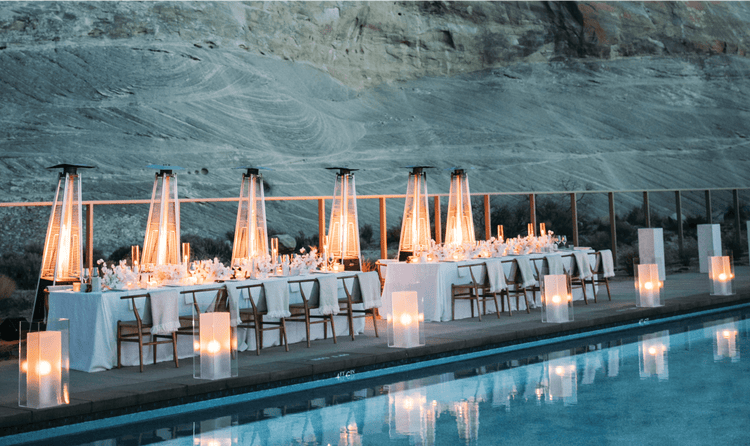 Amangiri can have their restaurant team arrange private dining experiences, even near the resort's main swimming pool.