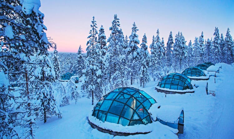 Kakslauttanen Arctic Resort in Saariselkä, Finland.