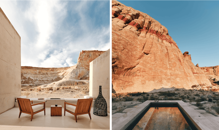 The Aman Spa at Amangiri Resort offers stellar views of the Grand Staircase-Escalante National Monument.